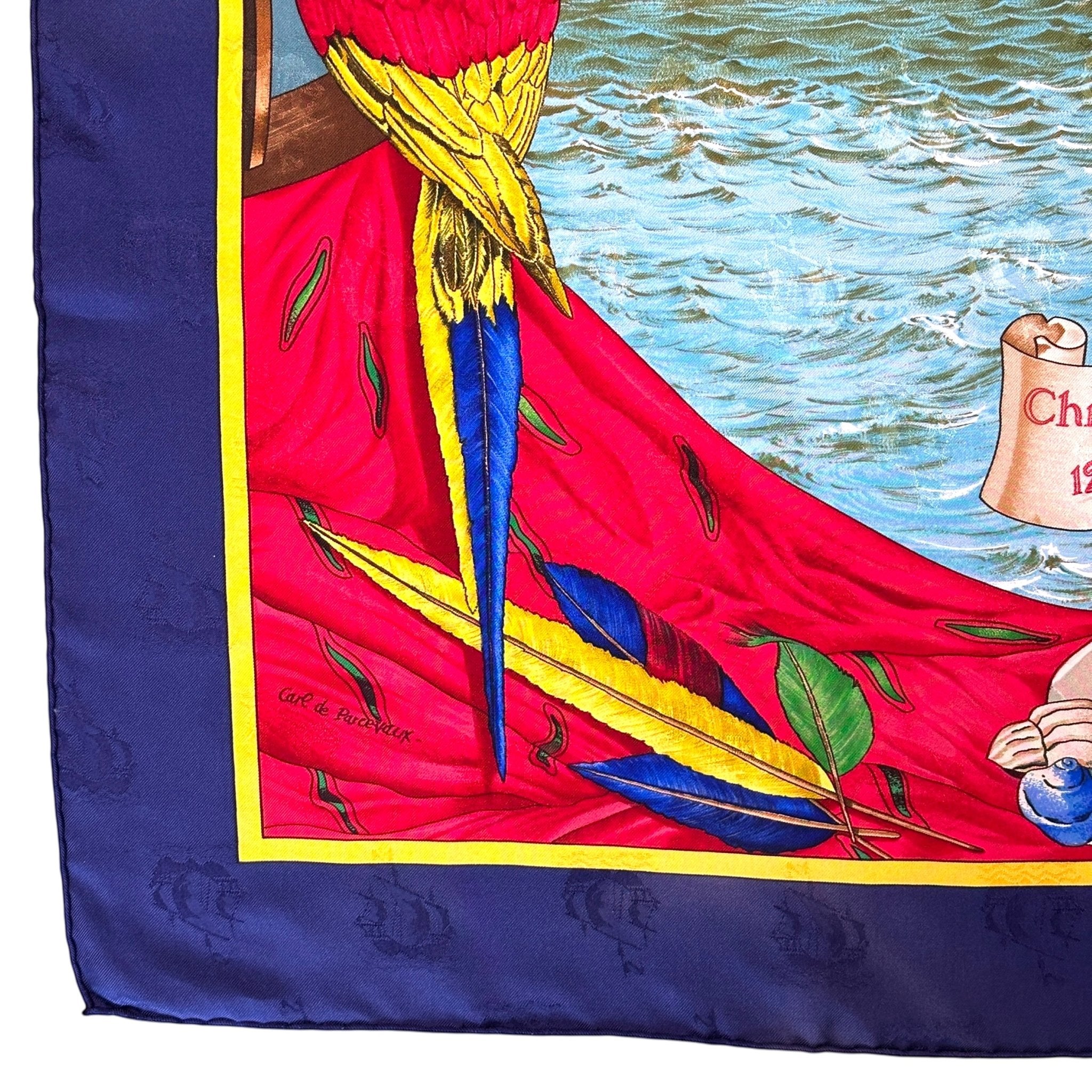 signature Car de perceveaux sur le foulard hermes christophe colomb