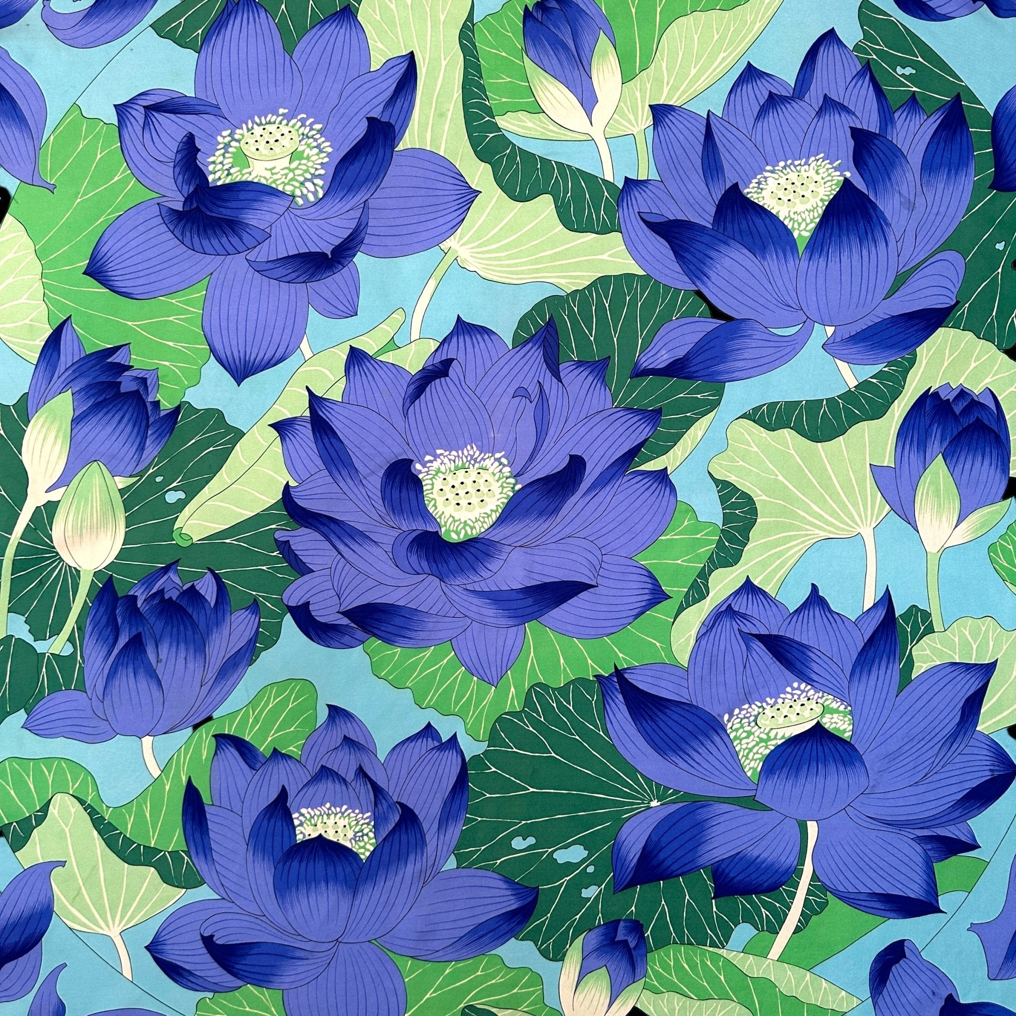 foulard hermes fleurs de lotus couleur turquoise