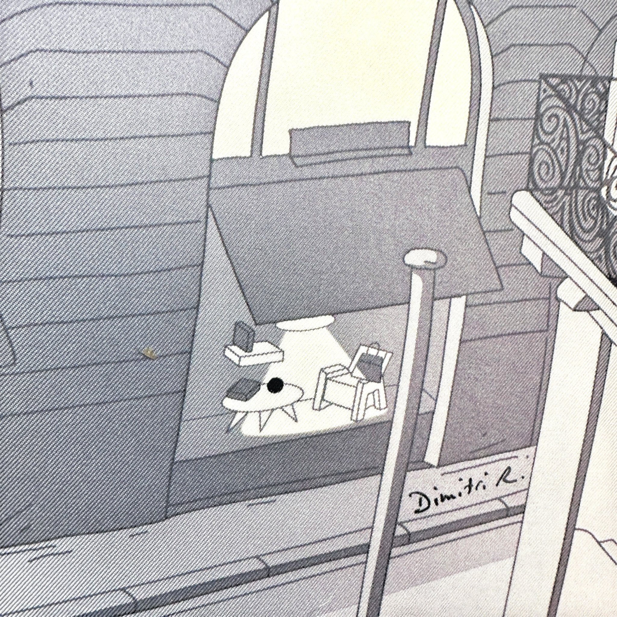 foulard hermes carre 90 cm space shopping au faubourg gris et orange