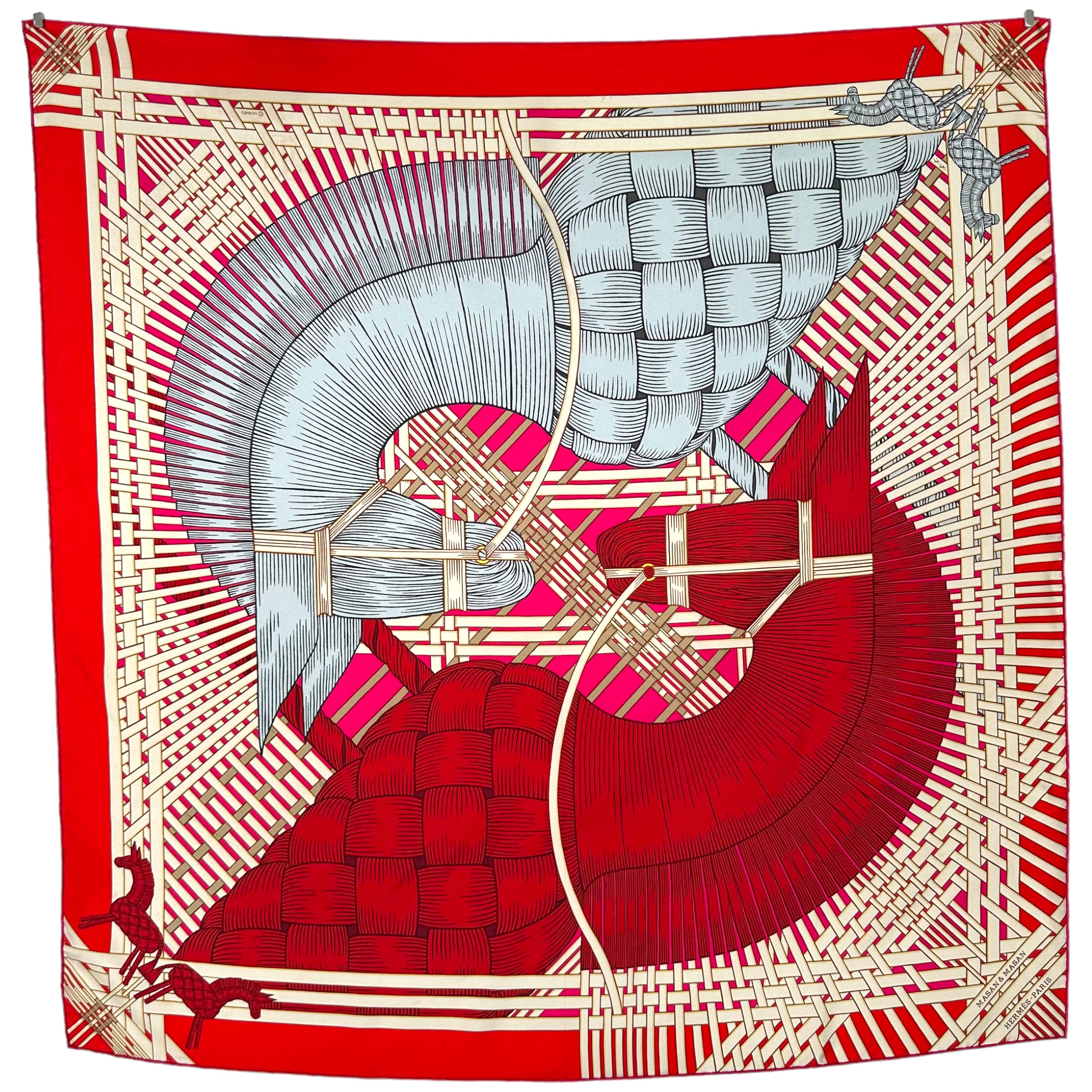 MASAN &amp; MASAN by Terawat Teankaprasith - Hermès scarf 90cm - 100% silk - red 