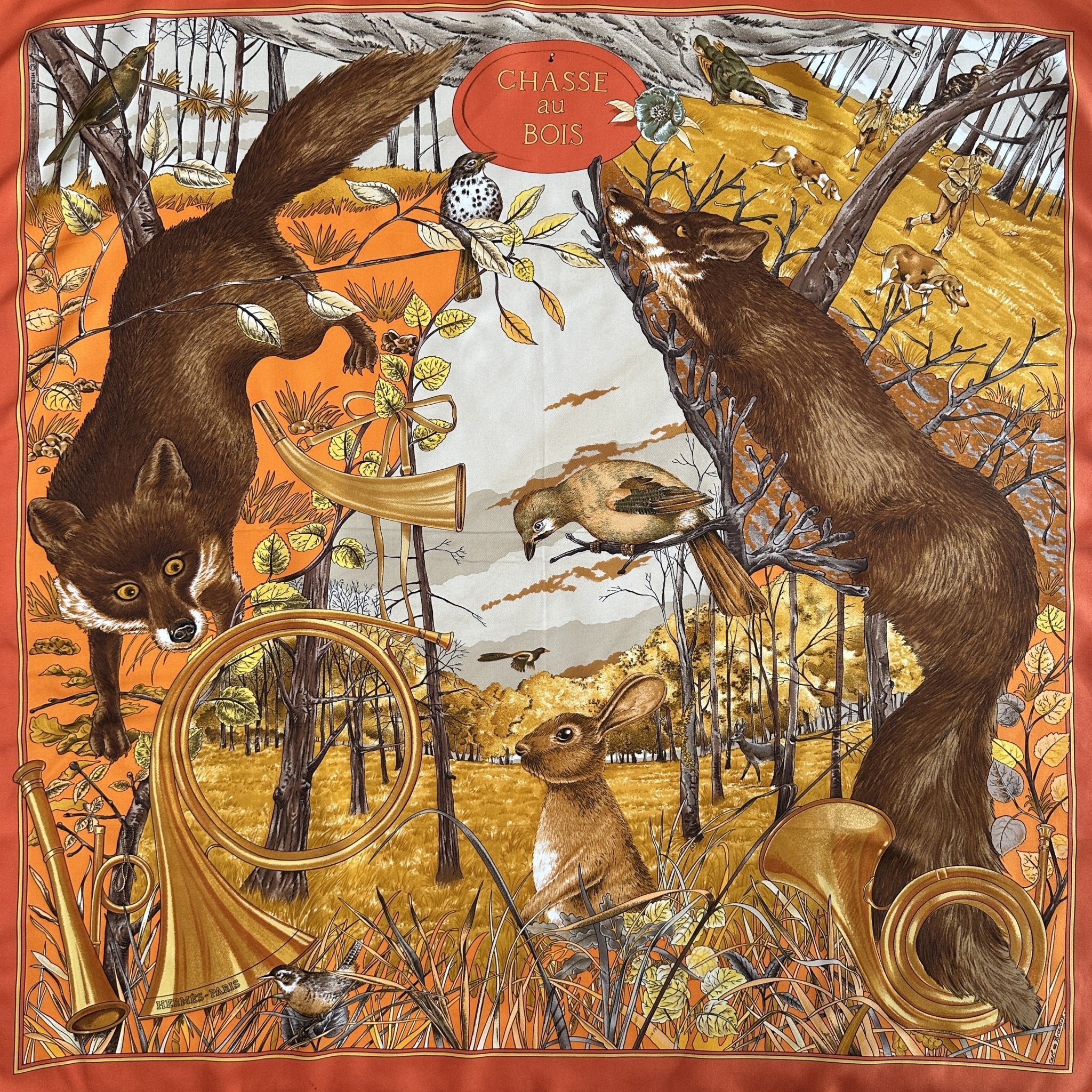Chasse au bois - FOULARD HERMES 90 CM