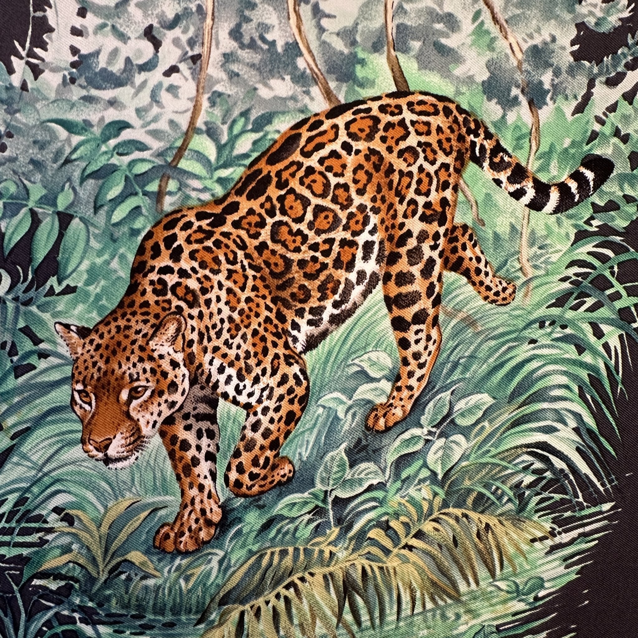 foulard carre hermes equateur par robert dallet marron